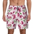thumbnail image 1 of Kdxio Lilies Flowers Print Men's Swim Trunks with Compression Liner 7 Inch Inseam Quick Dry Swim Shorts, 1 of 7