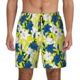thumbnail image 1 of Kdxio Lilies Flowers Print Men's Swim Trunks with Compression Liner 7 Inch Inseam Quick Dry Swim Shorts, 1 of 7