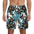 thumbnail image 1 of Kdxio Lilies Flowers Print Men's Swim Trunks with Compression Liner 7 Inch Inseam Quick Dry Swim Shorts, 1 of 7