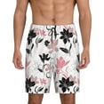 thumbnail image 1 of Kdxio Lilies Flowers Print Mens Sleep Shorts Bottoms Soft Comfy Pajama Wear Pants with Drawstring Pockets, 1 of 7