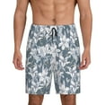 thumbnail image 1 of Kdxio Lilies Flowers Print Mens Sleep Shorts Bottoms Soft Comfy Pajama Wear Pants with Drawstring Pockets, 1 of 7