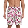 thumbnail image 1 of Kdxio Lilies Flowers Print Mens Sleep Shorts Bottoms Soft Comfy Pajama Wear Pants with Drawstring Pockets, 1 of 7