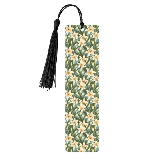 Kdxio Lilies Flowers Print Metal Tassel Bookmarks,Perfect Gift for Art Lovers and Bookworms Metal Bookmarks for Women