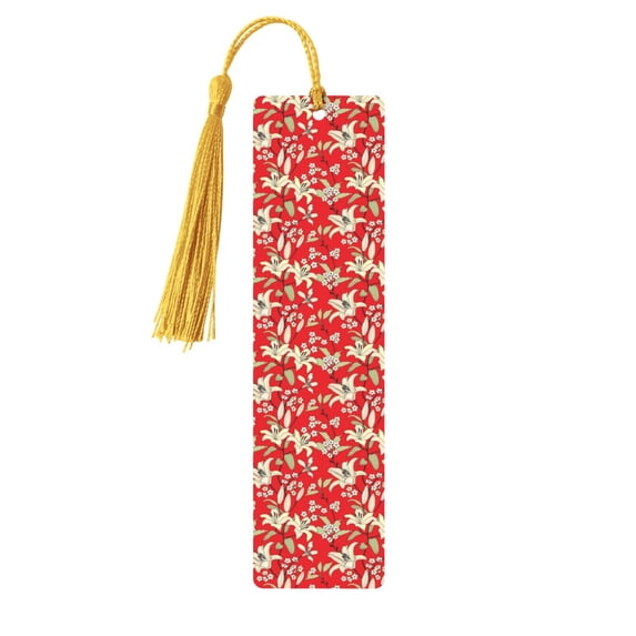 Kdxio Lilies Flowers Print Metal Tassel Bookmarks,Perfect Gift for Art Lovers and Bookworms Metal Bookmarks for Women