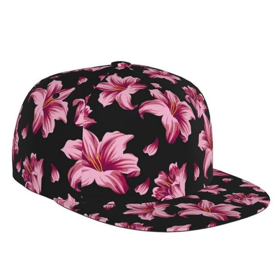 Kdxio Lilies Flowers Print Snapback Hat for Men Women,Adjustable Baseball Cap