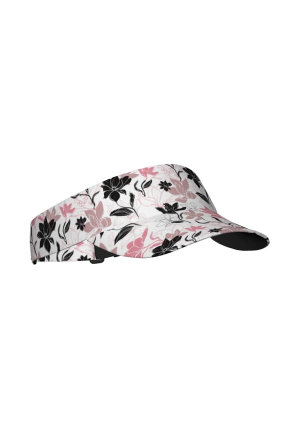 Lilies Flowers Print Sun Visor Hat Golf Visor Adjustable Velcro Outdoor Sports Cap for Men Women