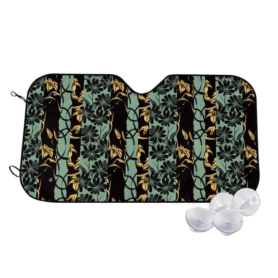 Kdxio Lilies Flowers Print Windshield Sun Shade,UV Rays and Sun Heat Protection,Sunshade for Car Windshield,Car Shade Front Windshield - Small