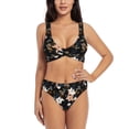 thumbnail image 1 of Kdxio Lilies Flowers Print Women's 2 Piece High Waisted Wrap Spaghetti Strap Summer Swimsuit Bikini Set-, 1 of 7