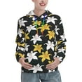 thumbnail image 1 of Kdxio Lilies Flowers Print Womens Oversized Hoodies Sweatshirts Hooded Pullover Tops Sweaters Casual-Small, 1 of 7