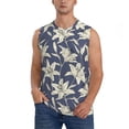 thumbnail image 1 of Kdxio Lilies Flowers for Men's Muscle T-shirt,Sleeveless for Workout Running Athletic Gym Lounge Casual, 1 of 7