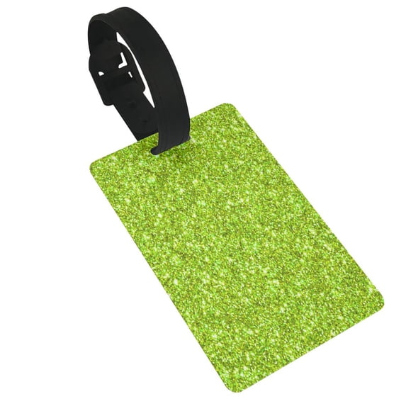 Kdxio Lime green glitter Luggage Tags Privacy Cover ID Label Suitcase Tags Identifiers For School Bags,Suitcases