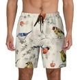 thumbnail image 1 of Kdxio Little Birds Print Men'S Swim Trunks With Compression Liner 7 Inch Inseam Quick Dry Swim Shorts, 1 of 7