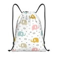 thumbnail image 1 of Kdxio Little Elephant Print Drawstring Backpack Bag,Waterproof Draw String Back Sack, Gym Drawstring Bags Swim Bag For Unisex, 1 of 9