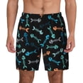 thumbnail image 1 of Kdxio Little Fish Skeleton Print Men's Swim Trunks with Compression Liner 7 Inch Inseam Quick Dry Swim Shorts, 1 of 5