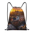 thumbnail image 1 of Kdxio Lizard With Sunglasses Sunset Print Drawstring Backpack Bag,Waterproof Draw String Back Sack, Gym Drawstring Bags Swim Bag For Unisex, 1 of 5