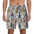 thumbnail image 1 of Kdxio Llama And Cactus1 Print Men'S Swim Trunks With Compression Liner 7 Inch Inseam Quick Dry Swim Shorts, 1 of 7