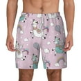 thumbnail image 1 of Kdxio Llama Unicorn And Rainbow Print Men'S Swim Trunks With Compression Liner 7 Inch Inseam Quick Dry Swim Shorts, 1 of 7