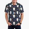 thumbnail image 1 of Kdxio Llamas 1 Print Men's Short Sleeve Polo Shirt,Midweight Men's Shirt, 1 of 5