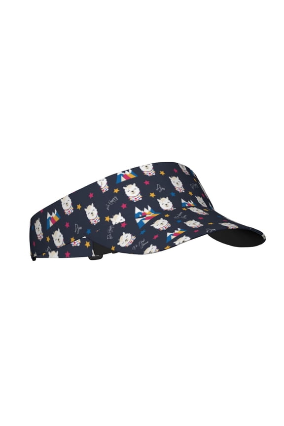 Llamas 1 Print Sun Visor Hat Golf Visor Adjustable Velcro Outdoor Sports Cap for Men Women