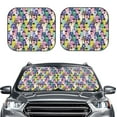 thumbnail image 1 of Kdxio Llamas Colorful Print 2-Piece Sun Shade Front Windshield - Foldable Car Front Window Sunshades for Most Sedans SUV Truck, 1 of 6