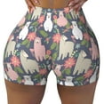thumbnail image 1 of Kdxio Llamas Print Workout Shorts for Women Seamless Soft Smooth Gym Yoga Scrunch Active Shorts, 1 of 5