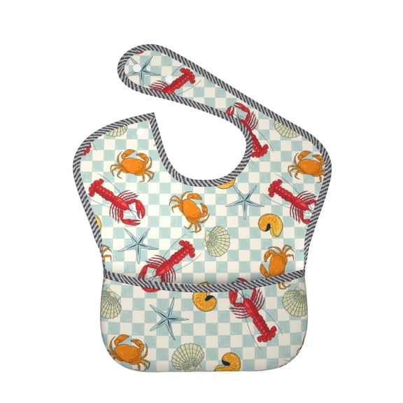 Kdxio Lobster Sea Shell Bibs For Babies, Baby Bibs for Eating, Toddler Bibs, Waterproof Bibs, Feeding Bibs, for Toddlers, Boys, Girls