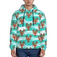 thumbnail image 1 of Kdxio Lobsters Of Turquoise Waves Print Mens Casual Hooded Collar Drawstring Hoodies Pullover Sweatshirts Casual Long Sleeve Shirts-XX-Large, 1 of 7