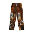 thumbnail image 1 of Kdxio Log Cabin Inside Print Men's Sleep Pajama Pant Lounge Pants with Pockets, 1 of 8