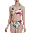 thumbnail image 1 of Kdxio London Symbols for Womens High Waisted Bikini Top Sports Style Two Piece Bathing Suits, 1 of 5