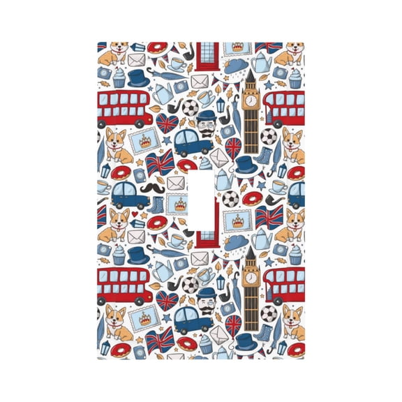 Kdxio London Symbols1 Decorator Light Switch or Receptacle Outlet Wall Plate Decorator Wall Plate Child Safe Outlet Cover-Style T