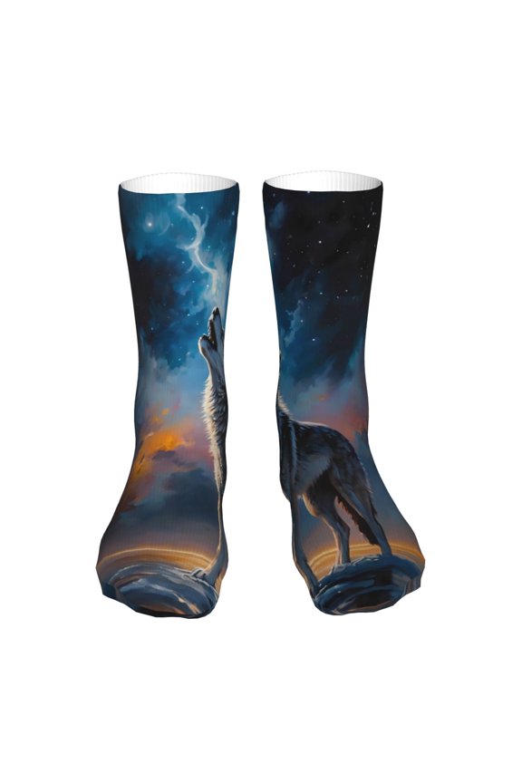 Lonely Night Sky Wolf