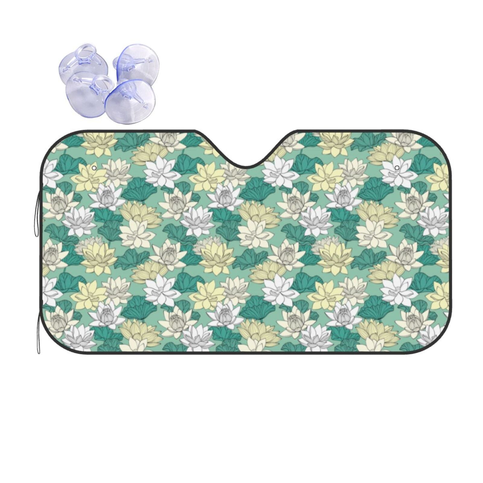 Fox Girl Flower Pattern Print Car Sun Shade