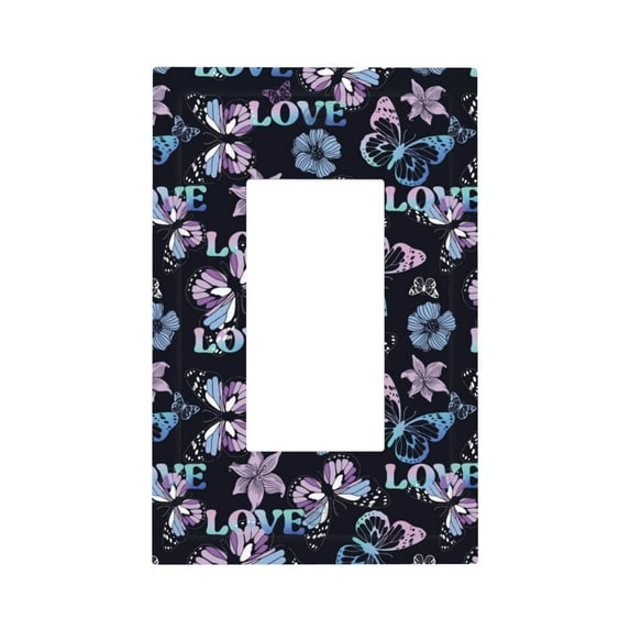 Kdxio Love Butterflies Decorator Light Switch or Receptacle Outlet Wall Plate Decorator Wall Plate Child Safe Outlet Cover-Style U