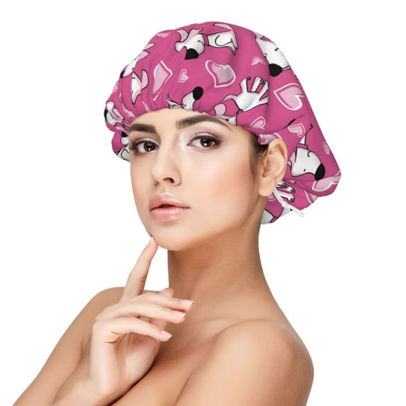 Kdxio Love Dog Pattern Satin Bonnet Silk Bonnet Hair Bonnet for Sleeping Hair Bonnets for Women Curly Natural Hair