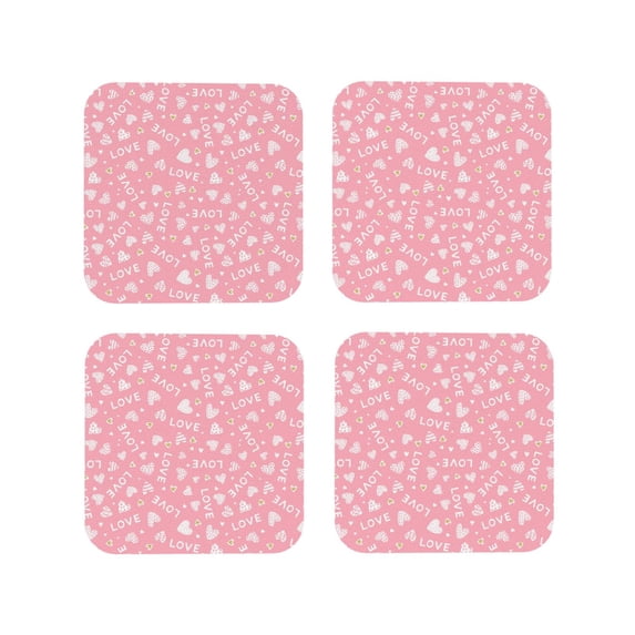 Kdxio Love Funny Coasters,4 Pcs Leather Coasters,Housewarming Gifts,Protect Furniture From Water Marks Scratch And Damage