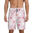 thumbnail image 1 of Kdxio Love Rabbit Print Mens Sleep Shorts Bottoms Soft Comfy Pajama Wear Pants with Drawstring Pockets, 1 of 7