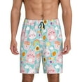 thumbnail image 1 of Kdxio Love You Rabbit Print Mens Sleep Shorts Bottoms Soft Comfy Pajama Wear Pants with Drawstring Pockets, 1 of 7