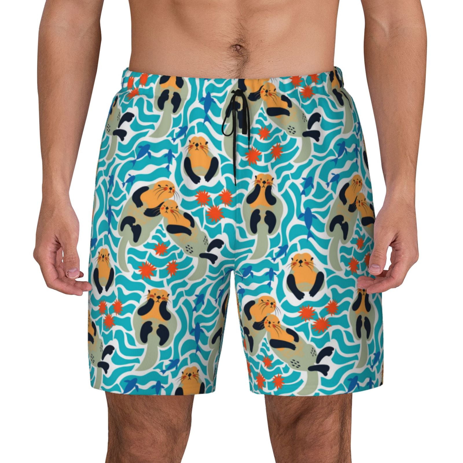 Mens Swim Shorts Long Boys Elden Ring Swim Trunks Mesh Liner Swim