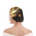 thumbnail image 1 of Kdxio Luxurious Gold Flow Print Shower Cap for Women,Elastic and Reusable,Double Waterproof Layers Bathing Hat, 1 of 6