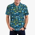 thumbnail image 1 of Kdxio Machinery Road Construction Print Men's Short Sleeve Polo Shirt,Midweight Men's Shirt, 1 of 6