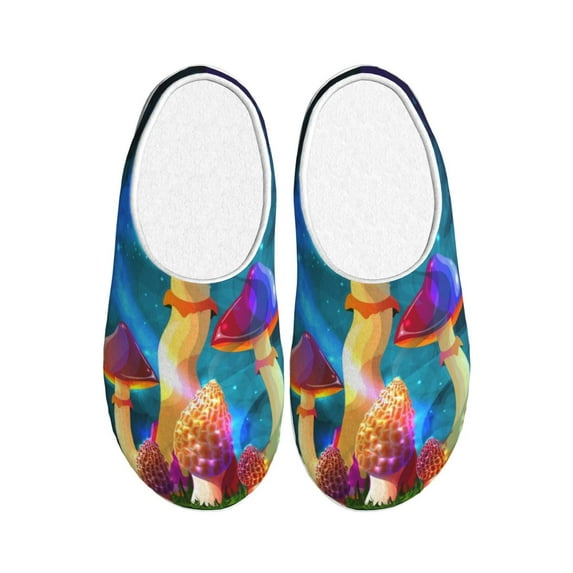 Kdxio Magic Mushrooms ,Fireflies Women's Men's Slippers Plush Slip-On House Slipper for Winter Indoor Soft Cushion Non-slip Fluffy Slides Slippers-8