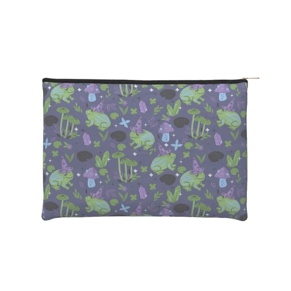 Kdxio Magic Toads in Hats Makeup Bag Toiletry Bag Canvas Makeup Bags Zipper Cosmetic Pouch Travel Cosmetic Pouch for Women Gifts