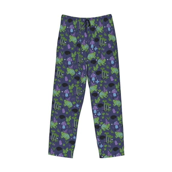 Kdxio Magic Toads in Hats Print Men's Sleep Pajama Pant Lounge Pants with Pockets