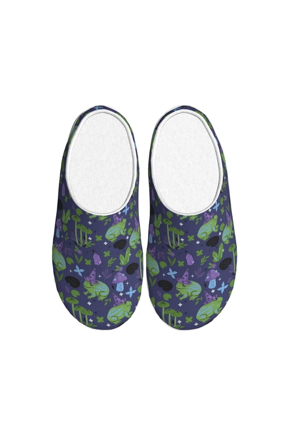 Magic Toads in Hats Women's Men's Slippers Plush Slip-On House Slipper for Winter Indoor Soft Cushion Non-slip Fluffy Slides Slippers-35/36