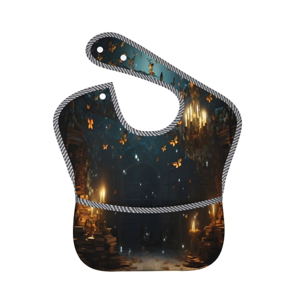Kdxio Magical Library Butterfly Night Bibs For Babies, Baby Bibs for Eating, Toddler Bibs, Waterproof Bibs, Feeding Bibs, for Toddlers, Boys, Girls