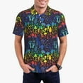 thumbnail image 1 of Kdxio Magical Mushrooms and Flowers Print Men's Short Sleeve Polo Shirt,Midweight Men's Shirt, 1 of 6