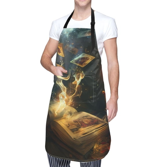 Kdxio Magical Tarot Reading Apron with Pockets Adjustable Kitchen Aprons for Men Women Waterproof Aprons for Cooking,Drawing,Crafting, Baking Household Cleaning