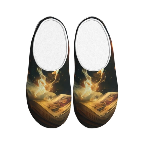 Kdxio Magical Tarot Reading Women's Men's Slippers Plush Slip-On House Slipper for Winter Indoor Soft Cushion Non-slip Fluffy Slides Slippers-46/47