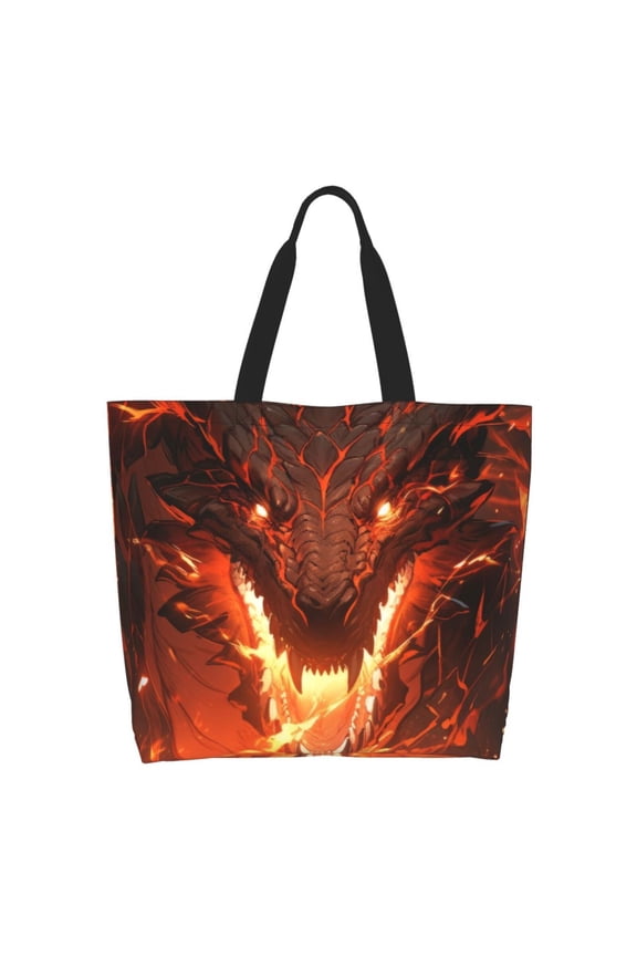 Magma Fire Black Dragon Casual Tote Bags Women Big Capacity Shoulder Bag for Women Travel Shoulder Bags Handbags