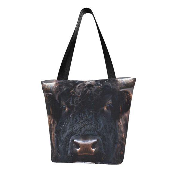 Kdxio Majestic Black Yak Women Reusable Grocery Bags Foldable Ripstop,Reusable Shopping Bags for Shopping,Gym,Gift